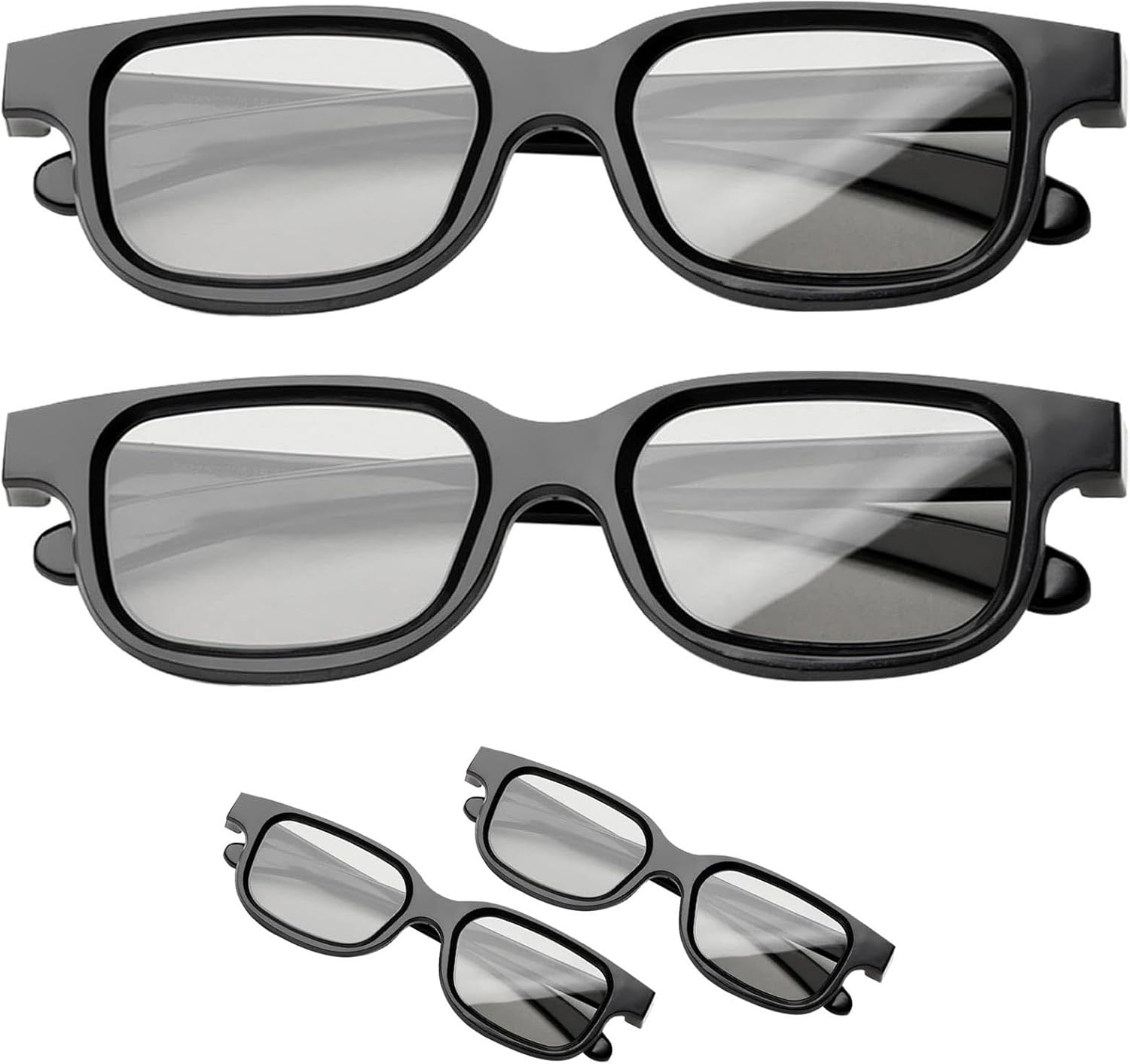 4Pcs 3D Glasses for Cinema, Black Universal 3D Glasses Passive 3D Glasses 3D TV Glasses 3D Sunglasses for Childrens Adults Home Cinema Theater TV Game 3d Print Anaglyph Photos