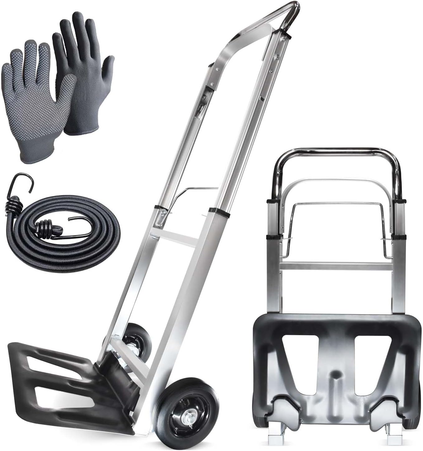 WMR Heavy Duty Aluminium Folding Hand Truck Trolley | Multi-Purpose Sack Barrow Cart | Compact, Lightweight & Durable Aluminium Trolley for Home, Office, Warehouse, Travel | 90kg Max Load Capacity