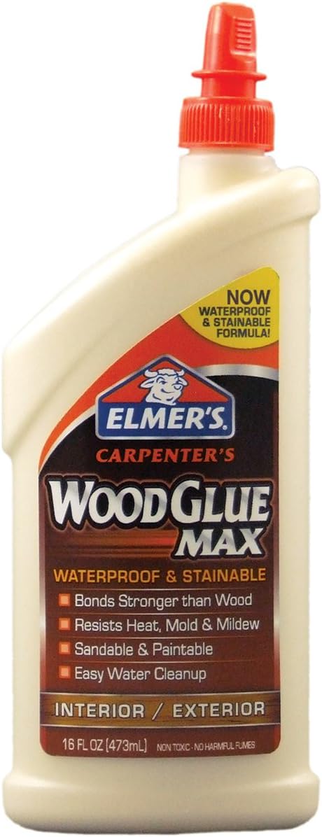 Elmer's E7310 Carpenter's Wood Glue Max Interior and Exterior, 16 Ounces, 16 Fl Oz