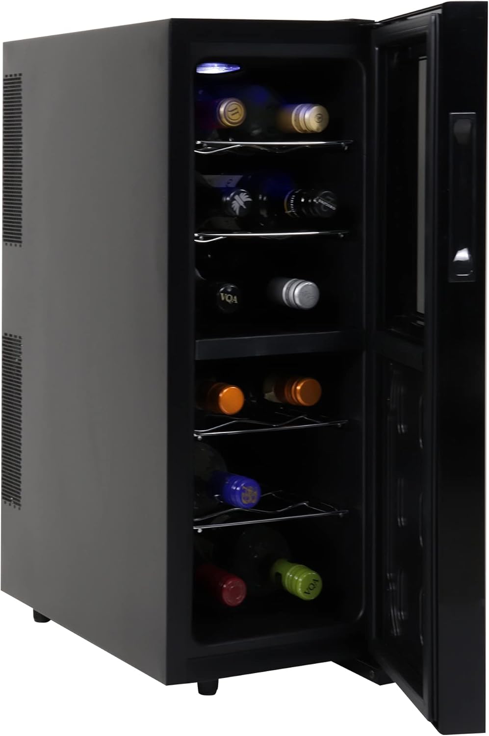 Koolatron Urban Series 12 Bottle Wine Cooler Refrigerator Dual Zone Thermoelectric Wine Fridge Freestanding Wine Cellar for Red White Sparkling Wine Ideal for Kitchen Apartment RV