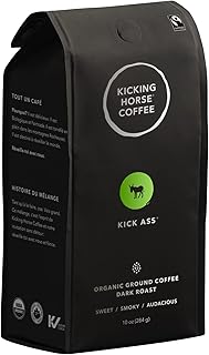 Kicking Horse Coffee, Kick Ass, Dark Roast, Ground, 10 Oz - Certified Organic, Fairtrade, Kosher Coffee