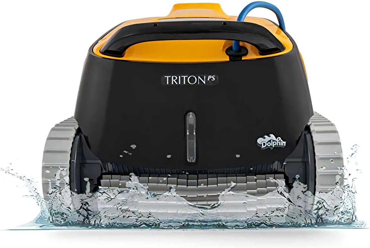 Dolphin Triton PS Automatic Robotic Pool Vacuum Cleaner, Always Cleaning, Never Charging, with Scrubber Brush, Ideal for In-Ground Pools up to 50 FT in Length