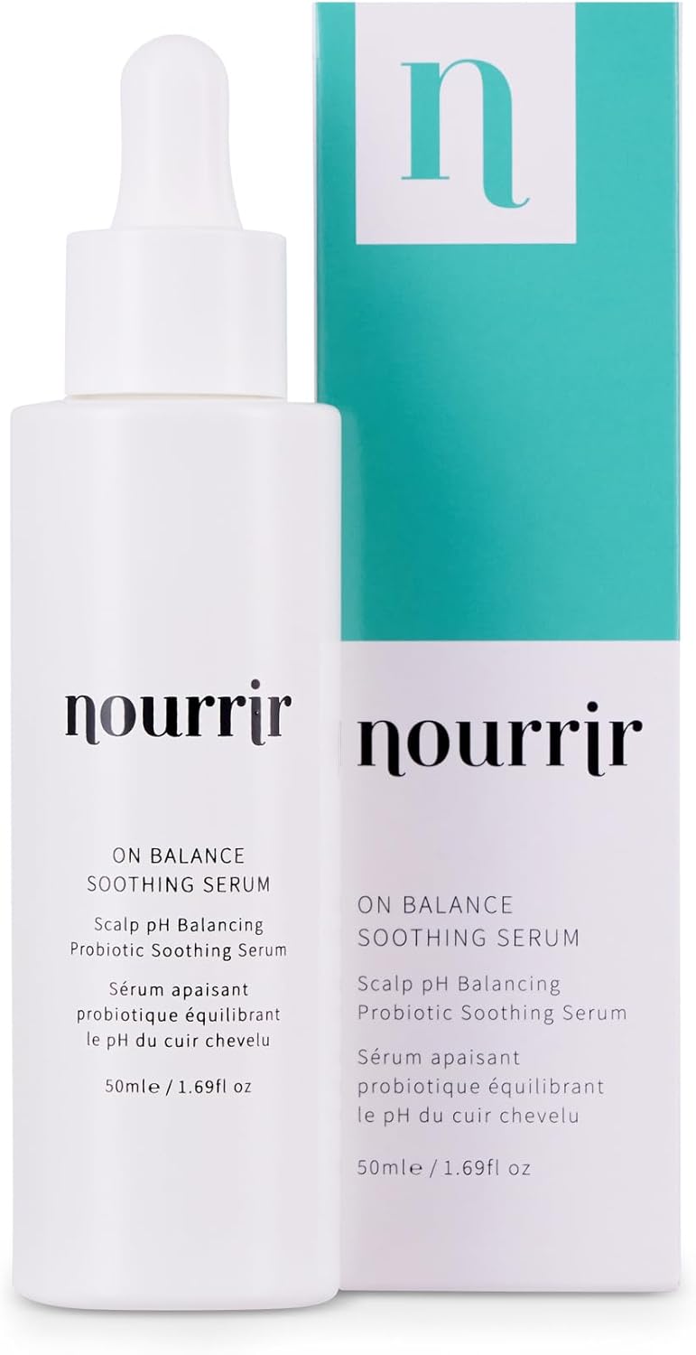 Nourrir On Balance Soothing Serum 50ml - Scalp Microbiome & pH Balancing | Probiotic Scalp Scrub | Anti Dandruff, Flaking, Irritation & Redness Treatment | For Thinning, Fine, Flakey, Itchy Scalp