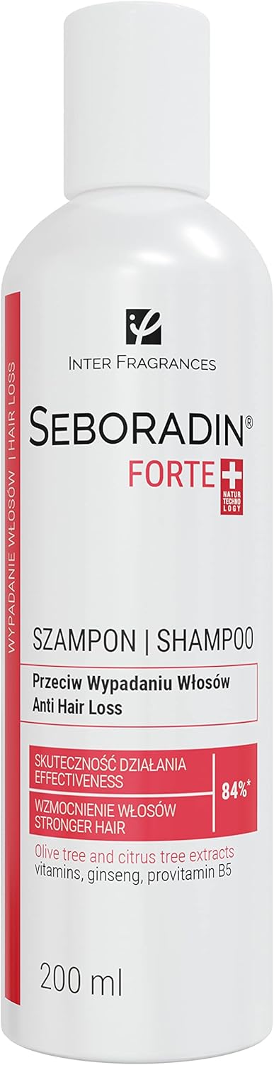 SEBORADIN FORTE Premium Hair Shampoo for Hair Loss and Thinning - 200 ml with Vitamins and Natural Extracts for Thickening and Growth
