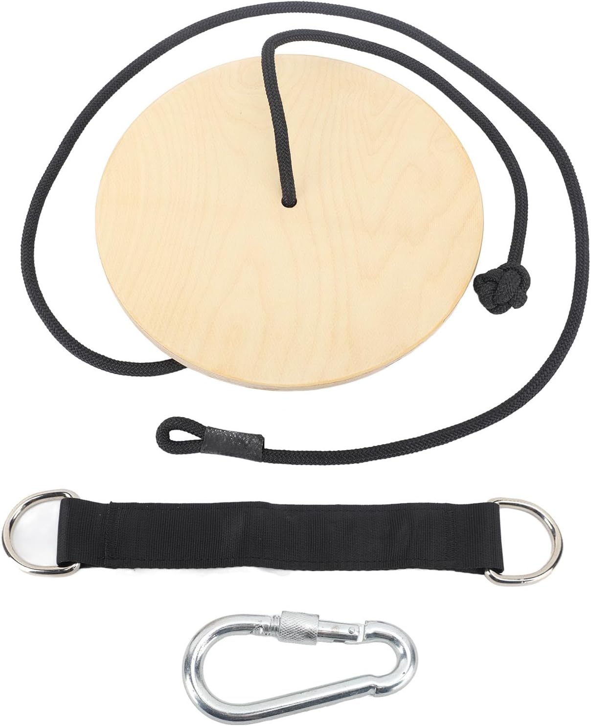 Wooden Disc Rope Swing Train Balance Heavy Duty Adjustable Round Disc Tree Swing for Indoor Outdoor Use