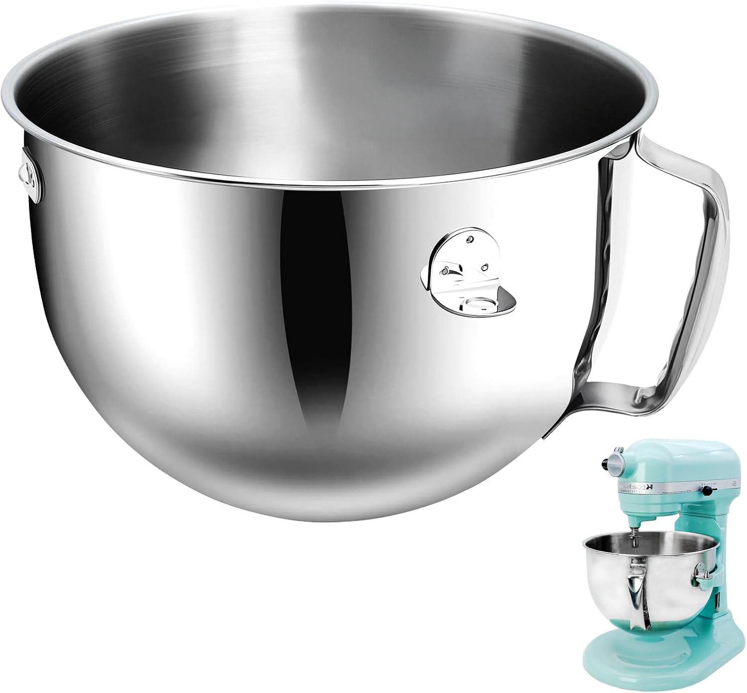 Stainless Steel Mixer Bowl Kitchen Aid Compatible with 6 Quart Kitchen Aid Food Processors with Bowl Lift