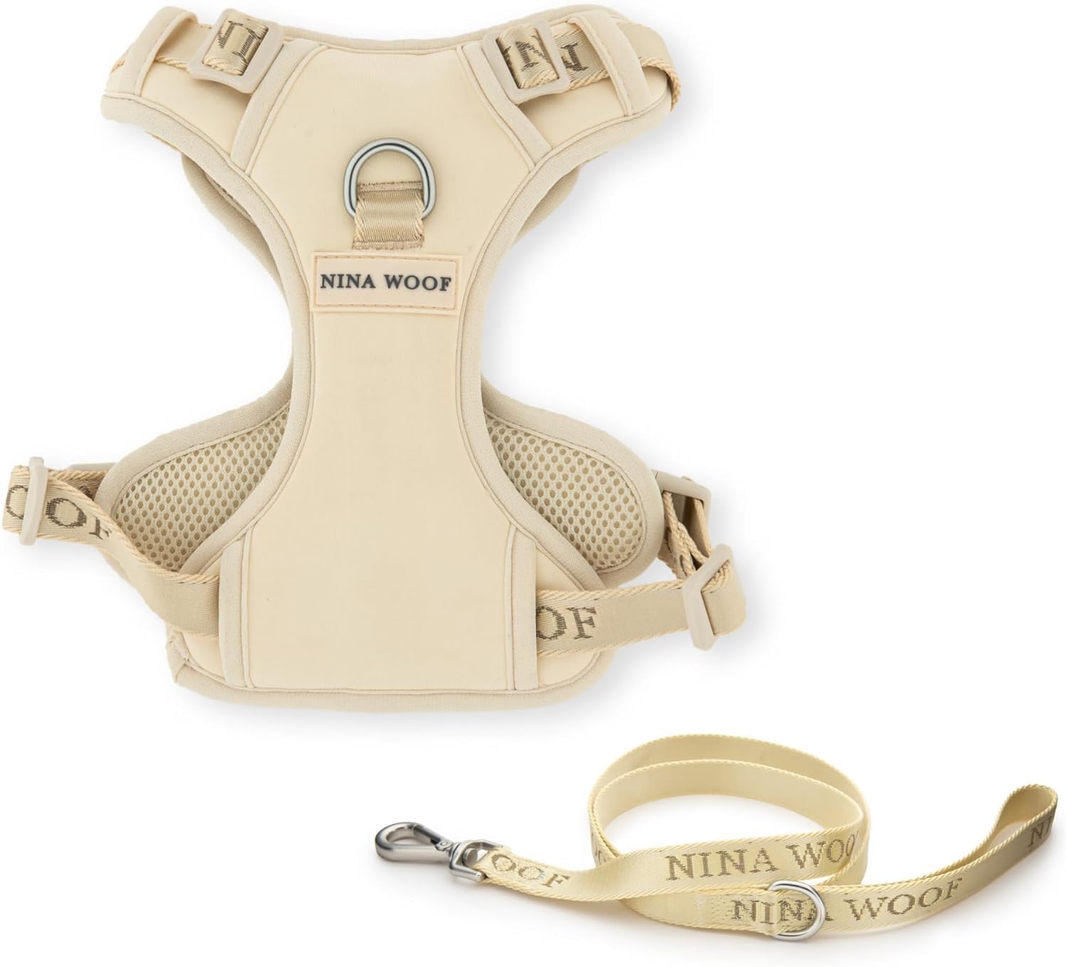 The Pure Comfort Harness - Dog Harness and Leash Set, Comfortable Vest Style Dog Harness, Extra Padded and Adjustable Soft Chest Harness, Eco-Softness Materials. Vanilla, XS, Extra Small