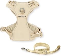 The Pure Comfort Harness - Dog Harness and Leash Set, Comfortable Vest Style Dog Harness, Extra Padded and Adjustable Soft Chest Harness, Eco-Softness Materials. Vanilla, XS, Extra Small