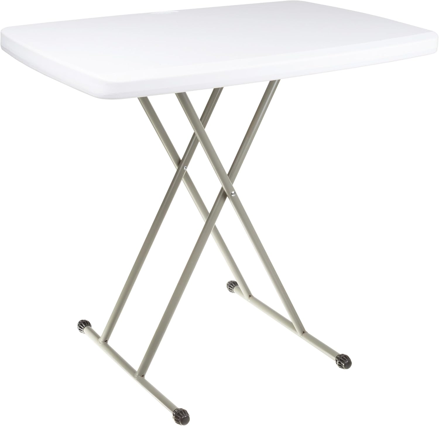 Everyday Home Folding Table - Lightweight Portable Folding Desk - Small Plastic Table for Camping, Playing Cards, and Crafting (White)