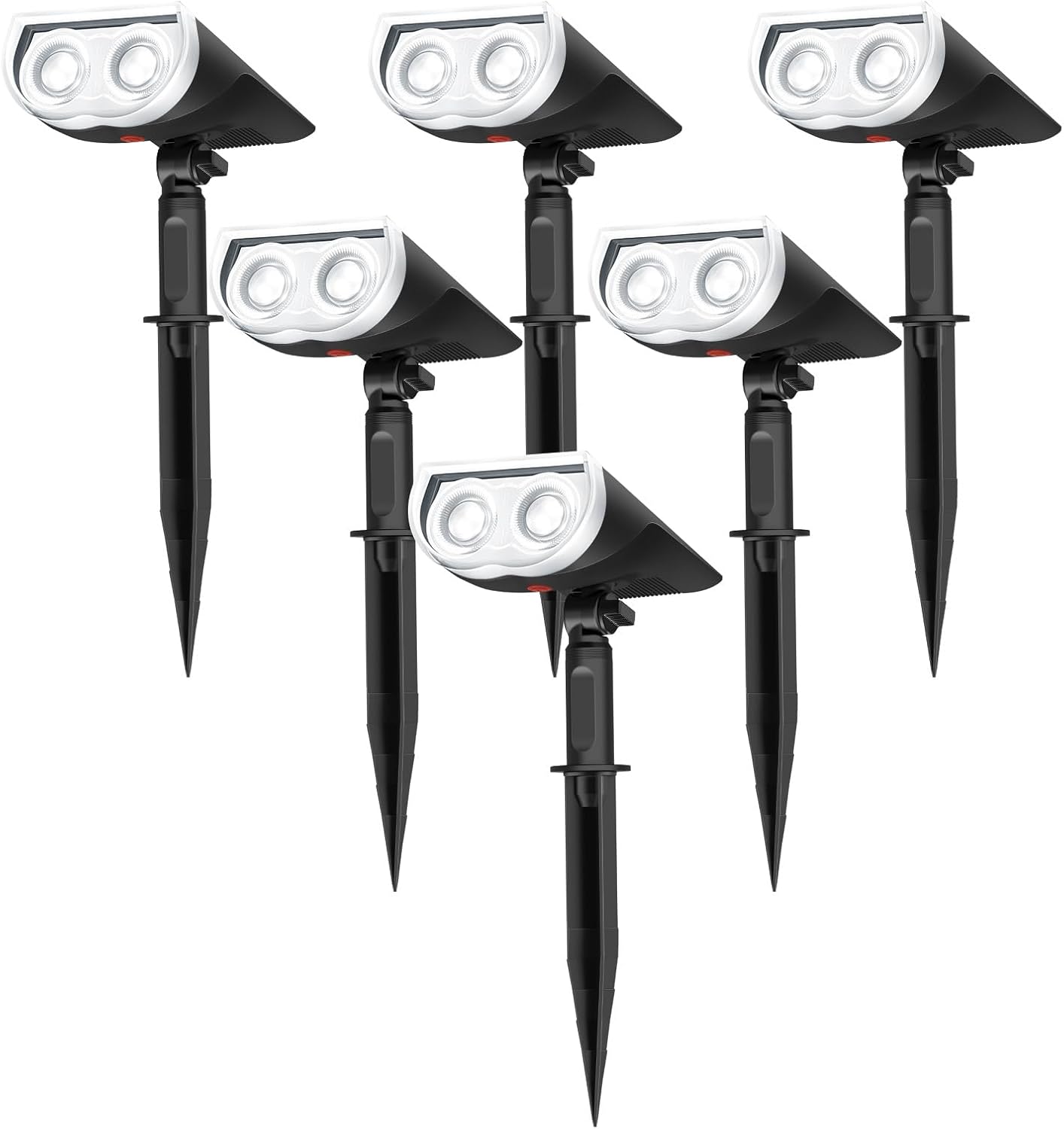 Linkind StarRayS Solar Spot Lights Outdoor, Solar Lights Outdoor Waterproof for Halloween Decorations, 350LM Cool White Solar Halloween Lights for Garden Yard Landscape Walkway, 6 Pack