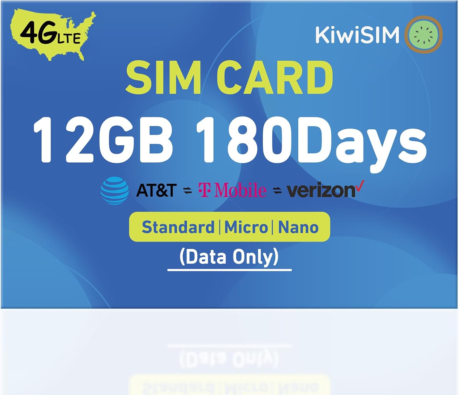 USA Data SIM Card 12GB 4G LET SIM Card Support for AT&T, T-Mobile and Verizon, Nano Card for Unlocked Cellular Security Cameras/Router/Hotspot WiFi/Trail Camera (Activate Needed) (12GB180Days)