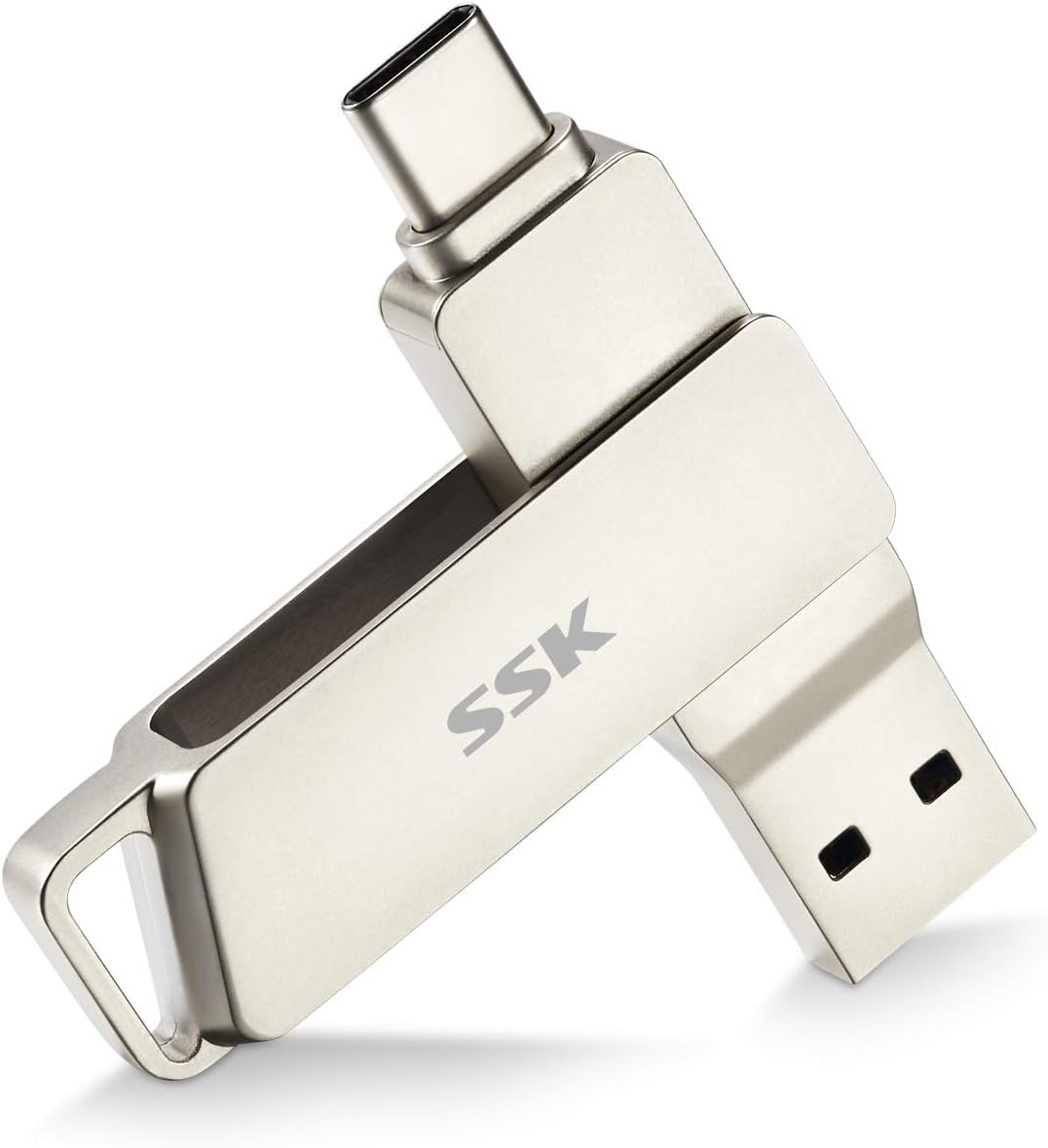 SSK 64GB USB C Flash Drive up to 200MB/s Transfer Speed Dual Connectors 2 in 1 Type C+USB 3.2 Thumb(Jump) Drive Memory Stick Thunderbolt 3 Compatible for Android Phone,Macbook/Pro/Air,and more