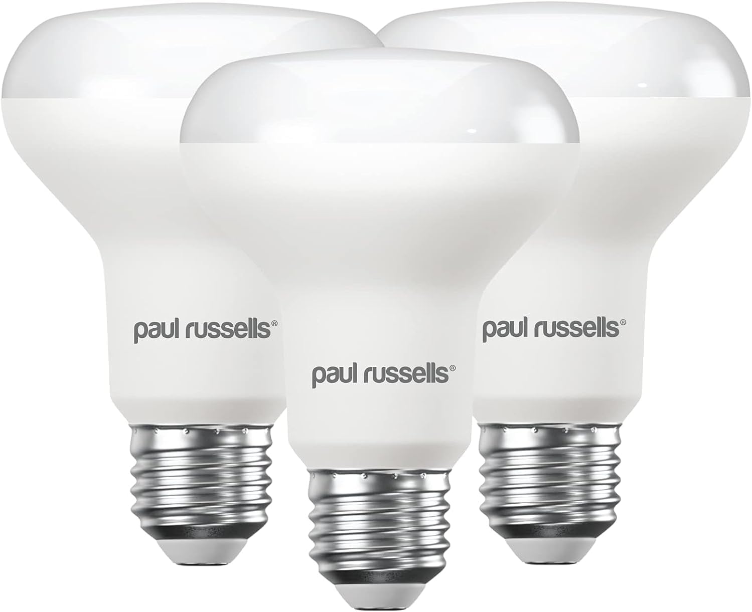 paul russells E27 Spotlight 11W LED Reflector R80 Light Edison Screw, 75w Equivalent Bulb, 1050 Lumen, 6500K Daylight, Frosted 120° Beam Angle ES Energy Saving Non-Dimmable Lightbulbs, 3 Pack