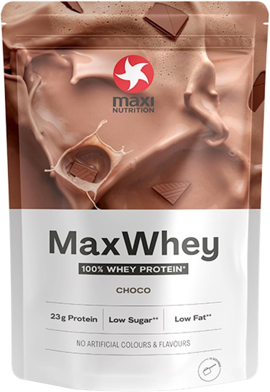 MaxiNutrition - MaxWhey - Whey Protein Powder Chocolate - Low-Fat - Low Sugar - Gluten & Soy-Free - Vegetarian - 420g - 112 kcal per Serving - 14 Servings