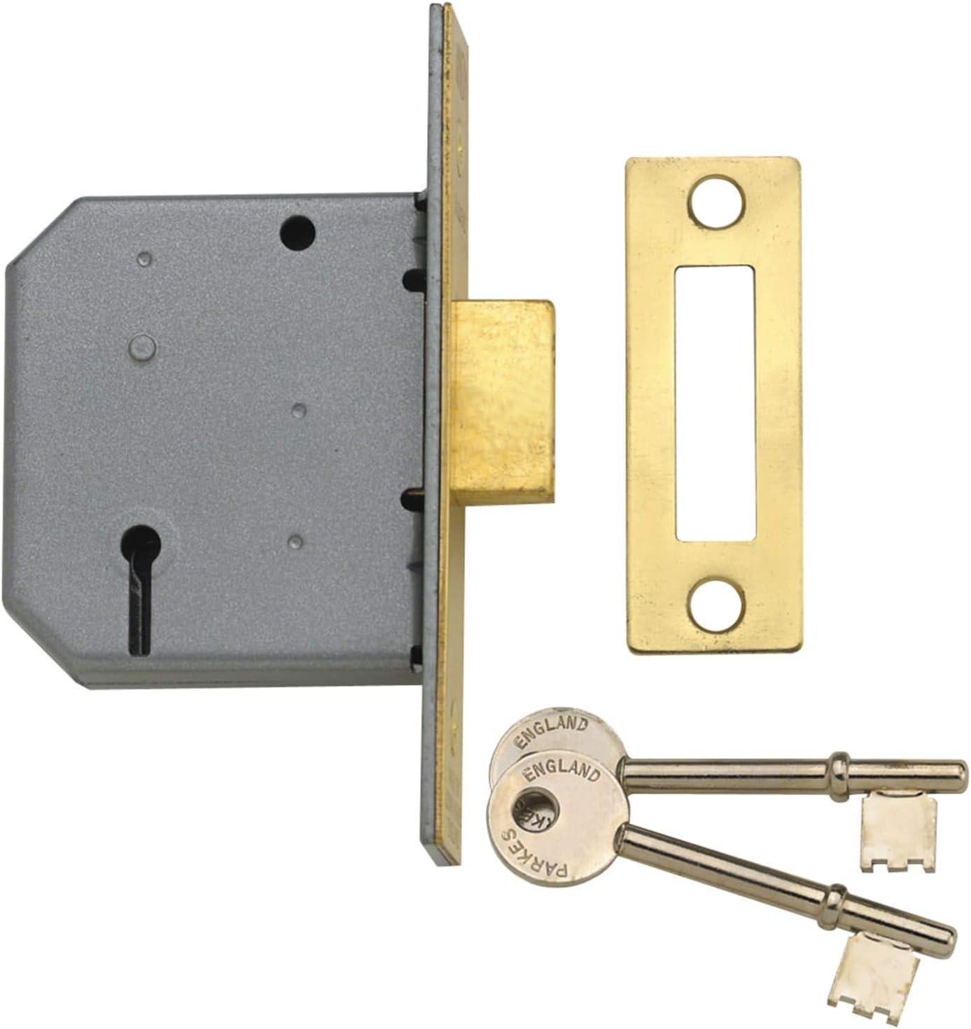 Yale Locks PM322PB30 3 Lever Mortice Dead Lock 80mm 3-inch - Polished Brass Finish