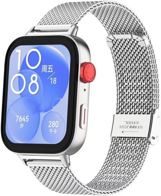 Watchband Compatible with Huawei Watch Fit 3 Band,Stainless Steel Metal Replacement Strap Bracelet for Huawei Watch Fit 3 Woman Man
