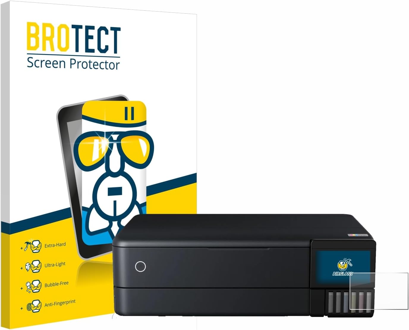 brotect Glass Screen Protector Film compatible with Epson EcoTank ET-8550 - Glass-Foil 9H Protection [Scratch Resistant, High Clarity]