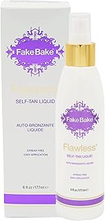 Fake Bake Flawless Self-Tanning Liquid Streak-Free, Long-Lasting Natural Glow For All Skin Tones - Sunless Tanner Includes Professional Mitt For Easy Application, Black Coconut Scent - 6 oz