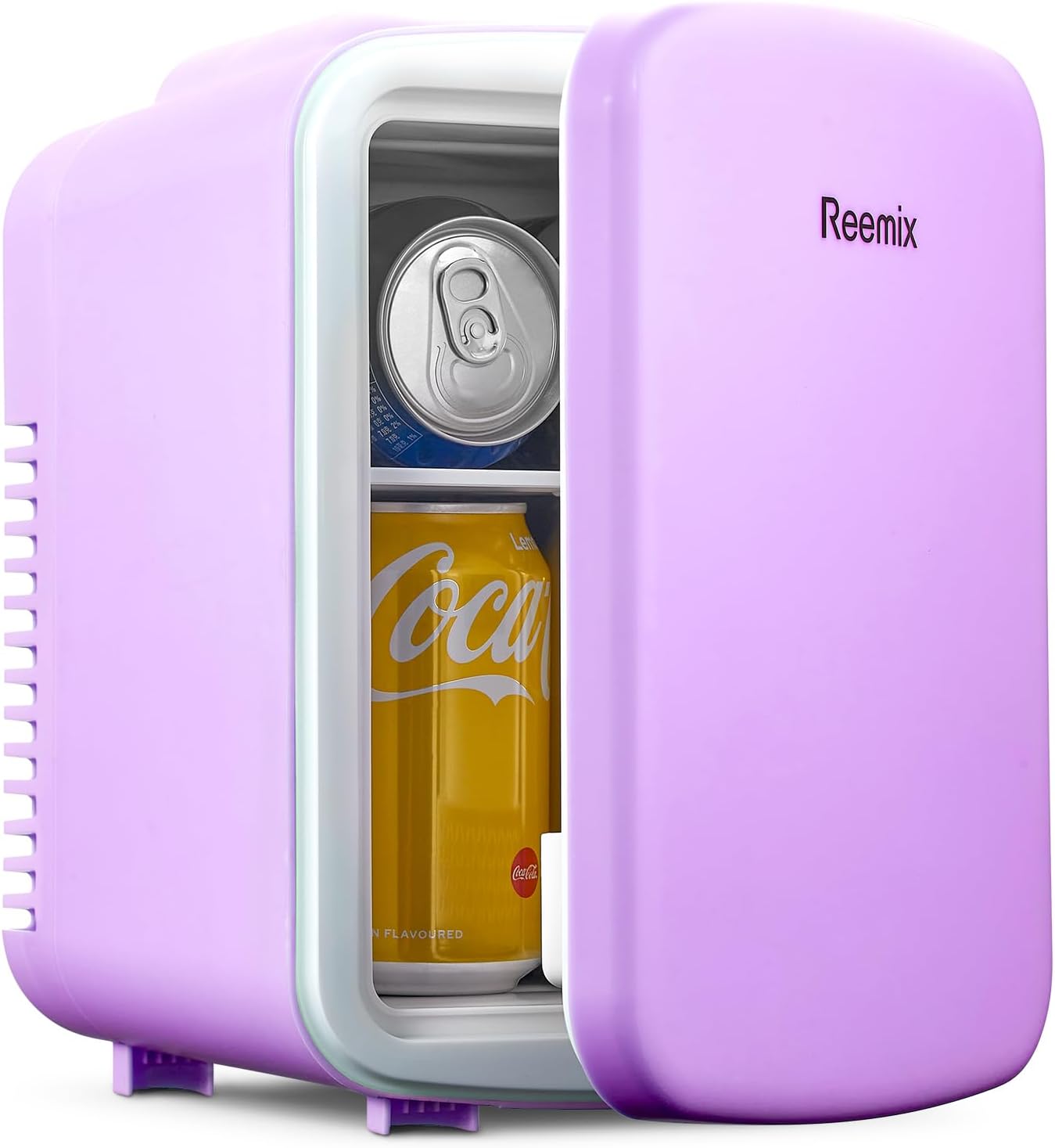 Mini Fridge, 3.7 Liter/6 Can Portable Cooler and Warmer Personal Refrigerator for Skin Care, Cosmetics, Beverage, Food,Great for Bedroom, Office, Car, Freon-Free (Purple)