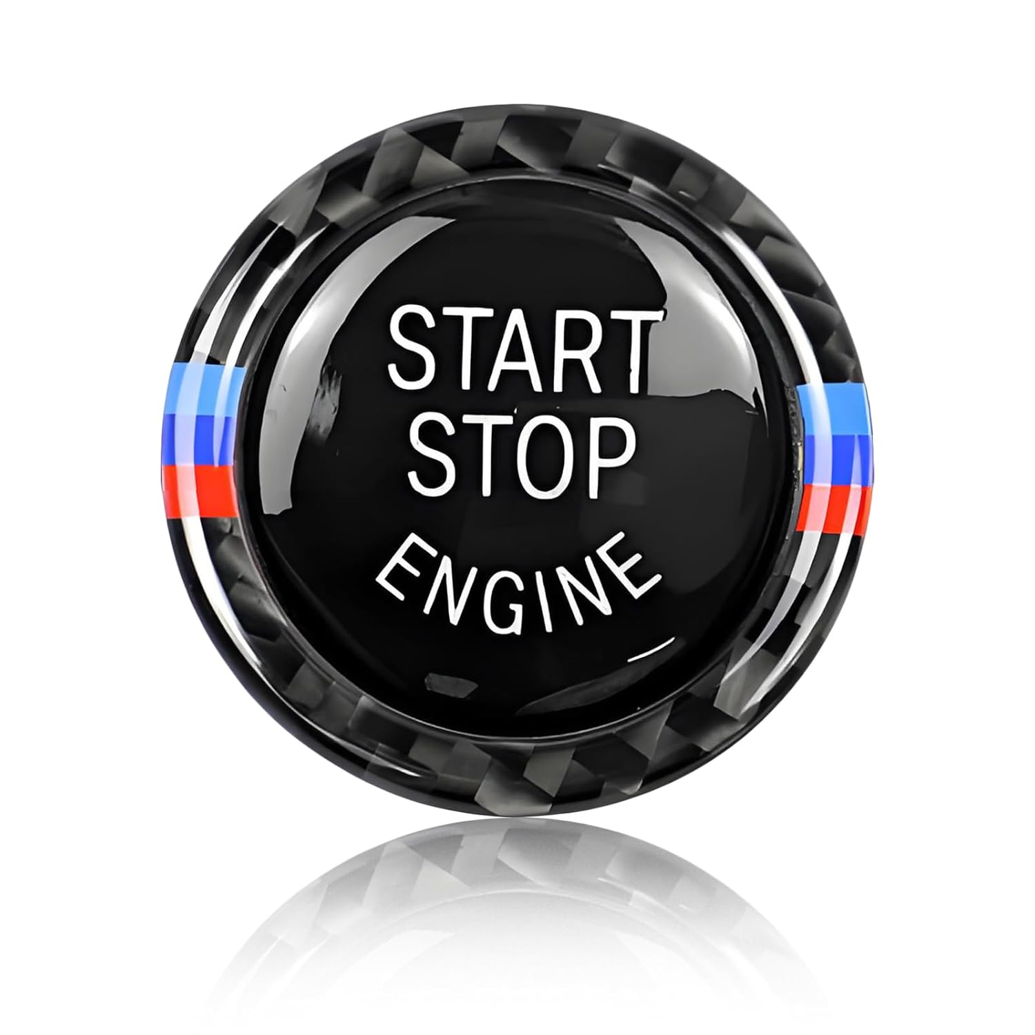 For B-M-W Accessories Start Stop Button Cover Engine One-key Start Interior Accessories for BMW 1 3 5 Series E90 E60 E70 3 5 X5 X6 Z4 E89 2009-2016 (Black)