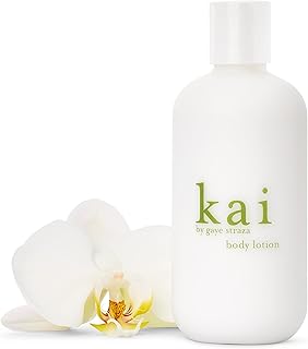 kai Body Lotion, 8 Fl Oz., shea butter, extracts of cucumber, comfrey and ivy, scented with the delicously, fresh + clean signature fragrance, vegan, cruelty free, made in the usa