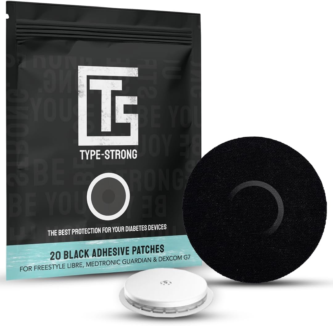 Freestyle Libre 3 Sensor Covers Waterproof for Sensitive Skin. CGM Adhesive Patches Pre-Cut for Freestyle Libre, Medtronic Guardian, & Dexcom G7. Sweat-Resistant 10-14 Days, 20 Pack, Black
