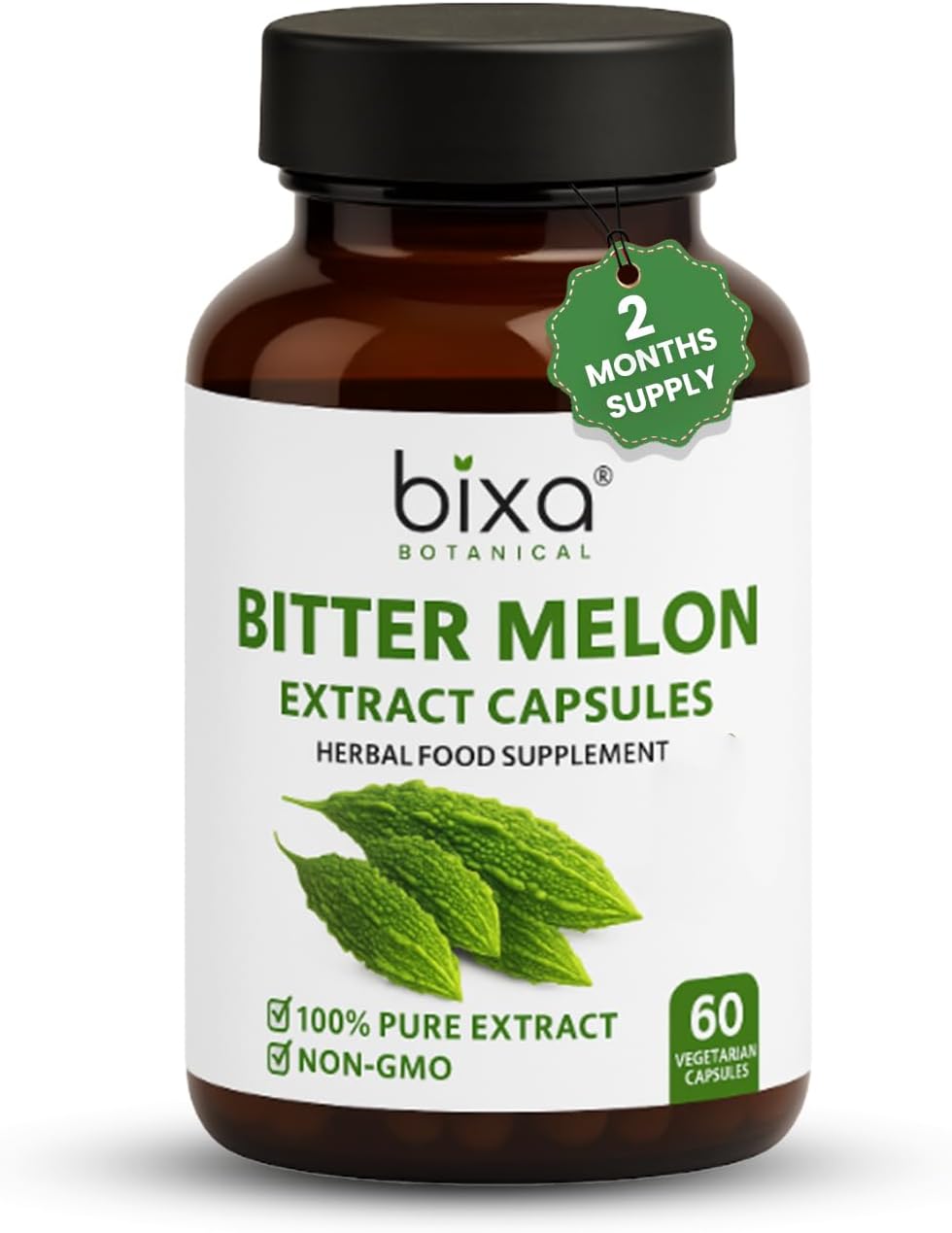 bixa BOTANICAL Bitter Melon Extract | Karela | Momordica Charantia 450 mg Vegitarian Capsules| Gluten Free, Non-GMO, Steam Sterlized, Vegan, 100% Pure. (60 Count (Pack of 1))