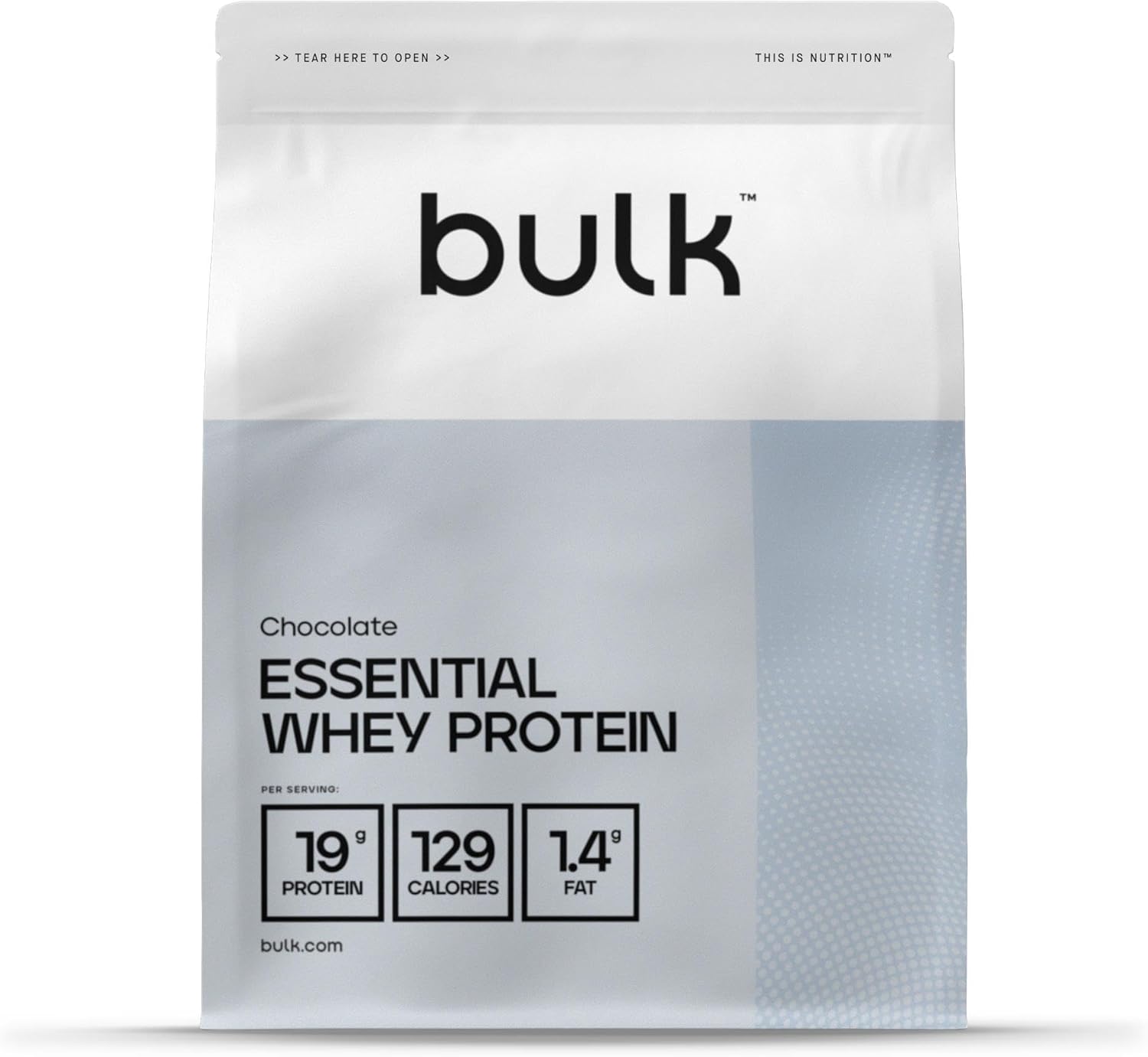 Bulk Essential Whey Protein Powder, Whey, Chocolate, 1 kg, 28 servings, Smooth and Creamy, Great for Shakes, Smoothies and Baking, Packaging May Vary