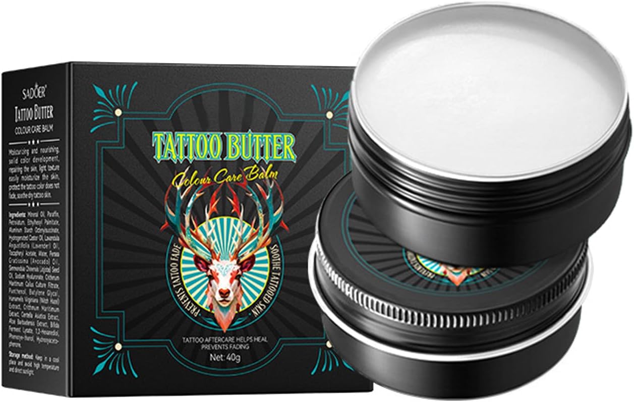 Tattoo Butter Tattoo Aftercare Tattoo Aftercare Butter Balm Tattoo Aftercare Cream for Color Enhancement, Hydrating, Nourishing Natural Tattoo Body Moisturiser - Moisturizing & Nourishing