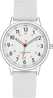 IBSO Women Watch for Nurse Easy to Read Dial Wristwatches Silicone Band Water Resistant Watches Second Hand and 24 Hour