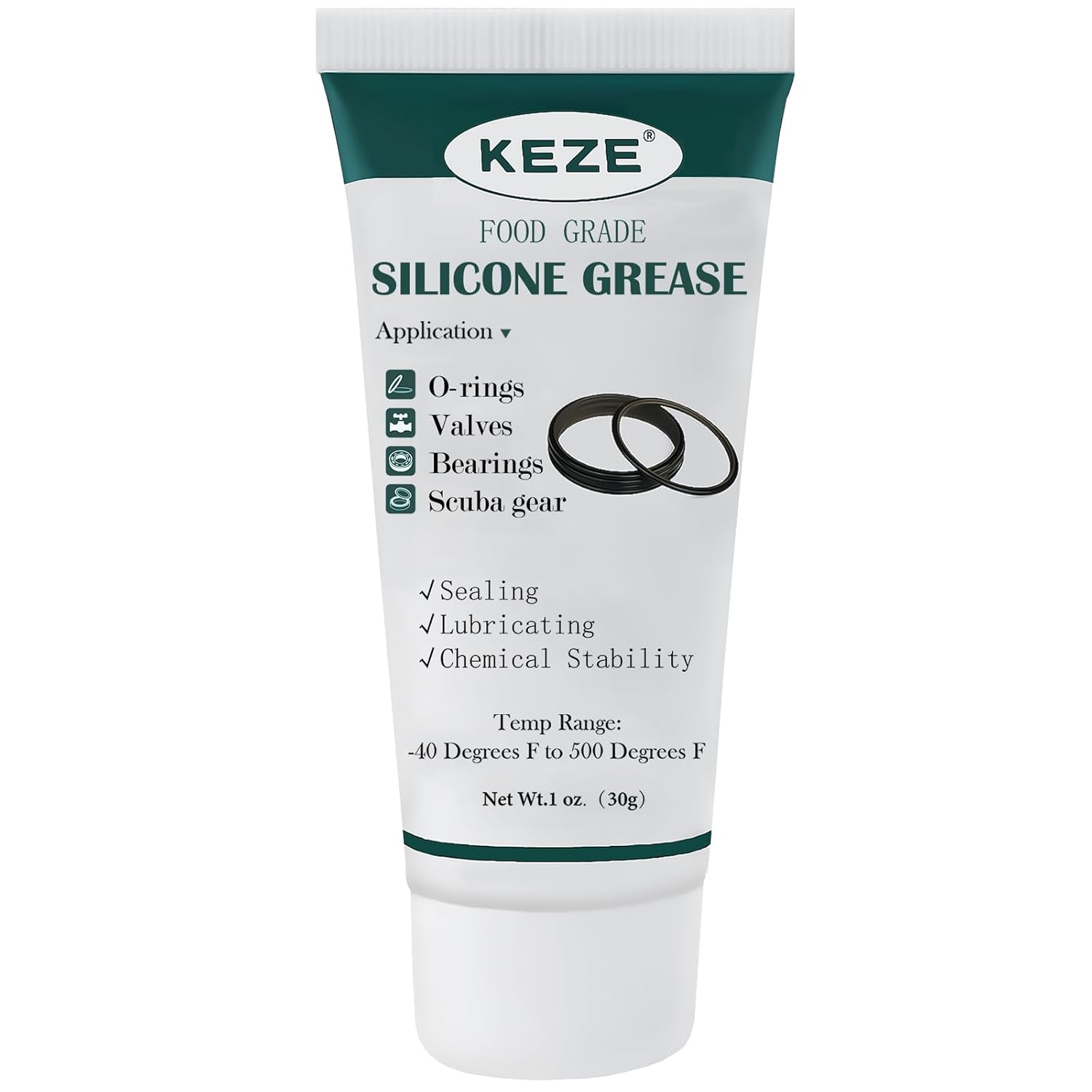 KEZE Waterproof Food Grade Silicone Lubricant Plumbers Grease for Valve Sealant Faucet O Rings 1 oz 1-Pack
