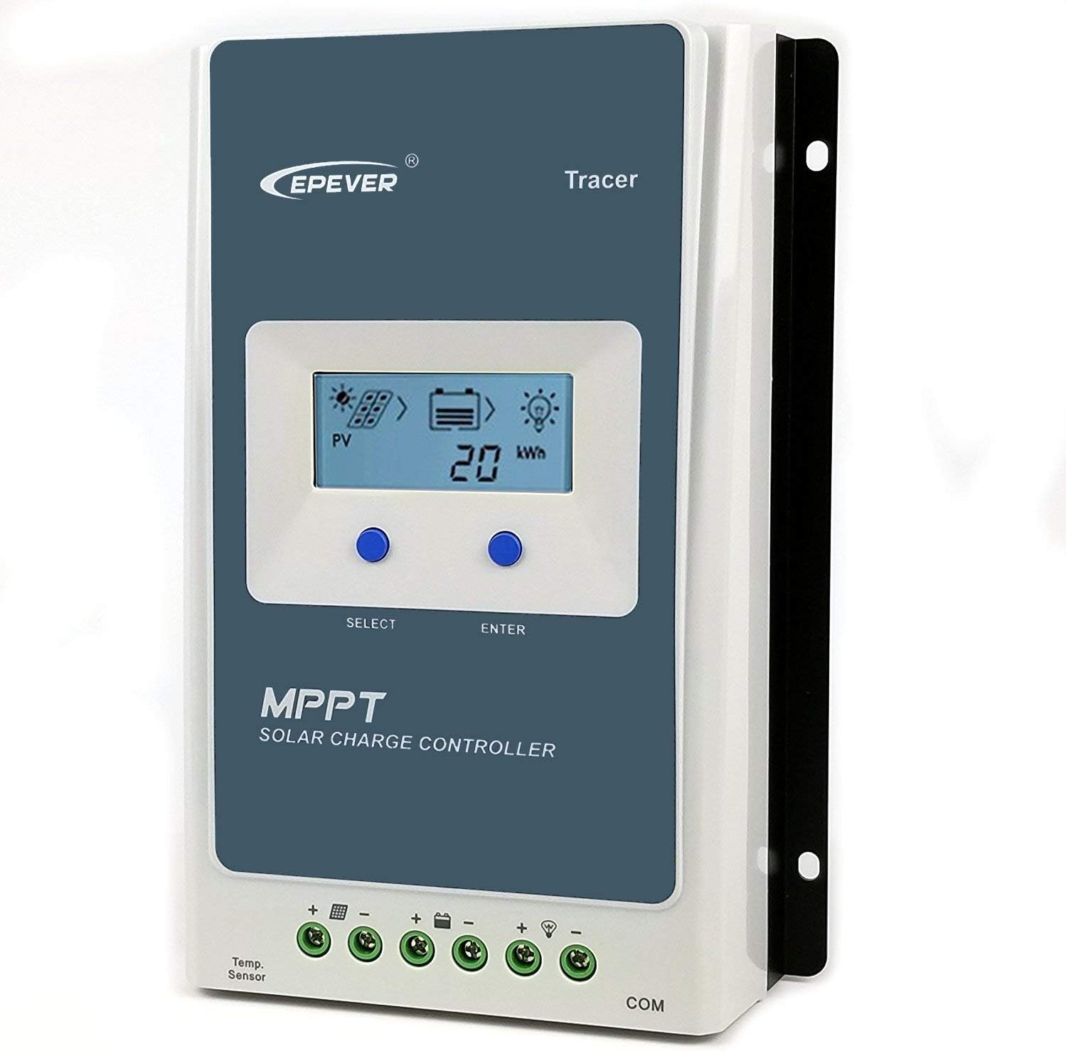 EPEVER MPPT Solar Charge Controller Tracer AN Series 10A/20A/30A/40A with 12V/24V DC Automatically Identifying System Voltage(10A)