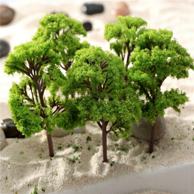 10 Pcs Model Trees, 9cm HO OO Scale Model Trees Train Railway Layout Diorama Scenery, Miniature Landscape Tree Architecture Scenery