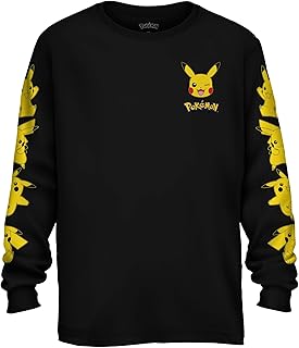 Pokemon Pikachu Long Sleeve Little & Big Boys Graphic T Shirt
