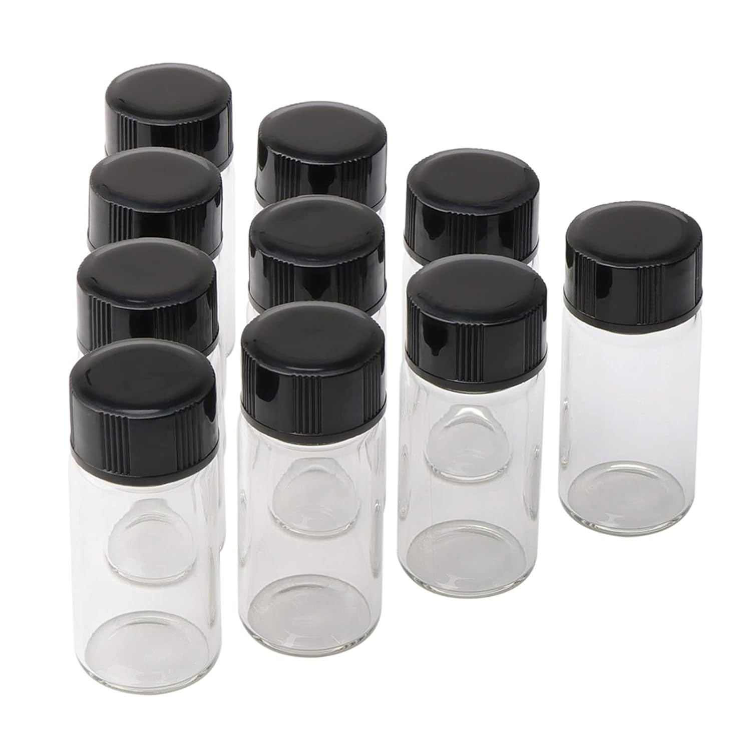 Jiuwu 10 Pack Glass Vials,5 Ml Glass Bottle with Screw Caps,Small Vials for Essential Oil,1/6 Oz Clear Bottles with Lids,Sample Vial for Perfume