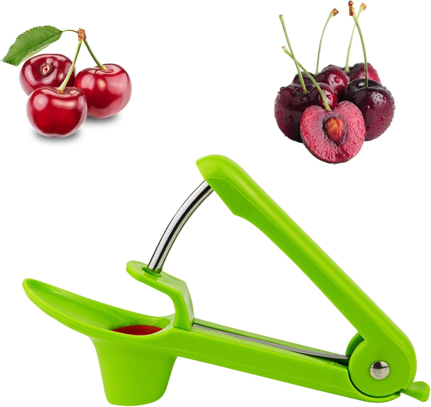 Cherry Pitter, Cherry Stoner Remover with Stainless Steel Rod, Olive Pitter, Cherry Pitter Tool, Cherry Pip Remover/Dates pitting Device, Portable Cherry Pitter Fruit Tool