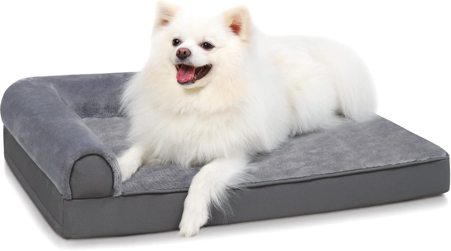KSIIA Orthopedic Dog Bed - Waterproof Dog Couch Bed with Egg Crate Foam & Nonskid Bottom, 30 x 20 Inch, Gray