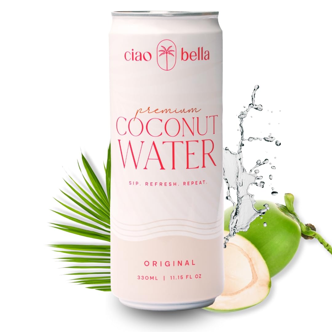 ciao bella Premium Coconut Water: All-Natural Hydration, Non-GMO, One Simple Ingredient 11.15 Fl Oz (Pack of 12)