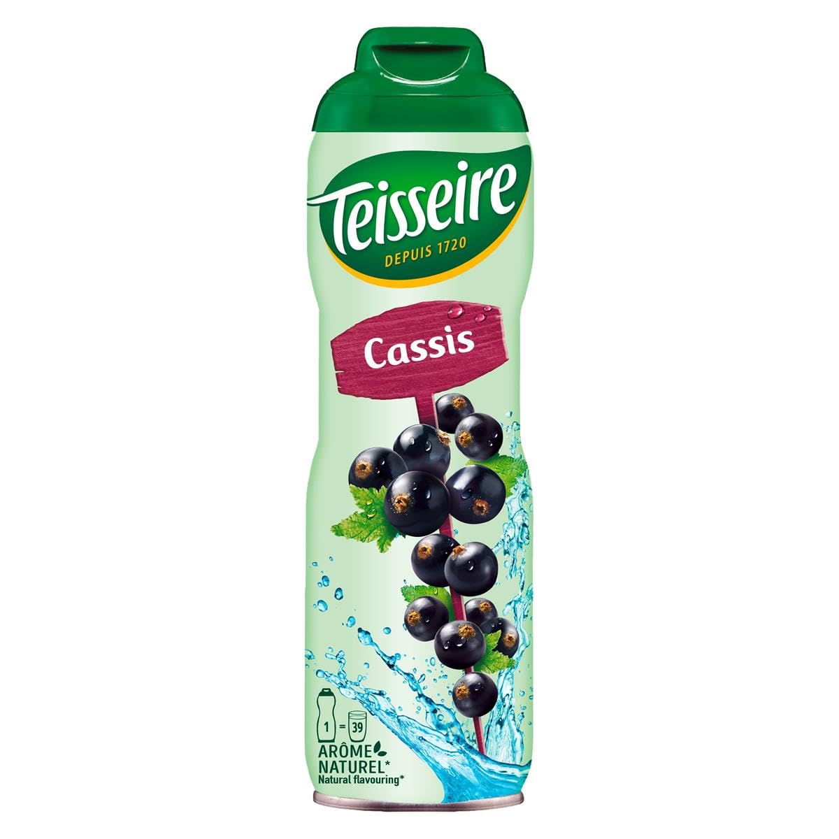 Black Currant (Cassis) Teisseire all natural Syrup 600 ml 20.3oz, One (Packaging may vary)