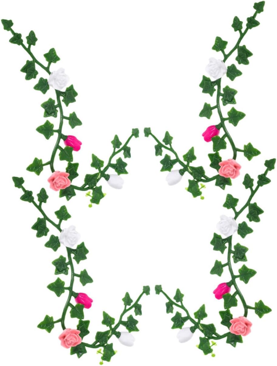 Milisten 4pcs Miniature Dollhouse Flower Vines Realistic Vine Garland for Garden Decoration Flexible Design for Creative Dollhouse Scenes for Miniature Settings