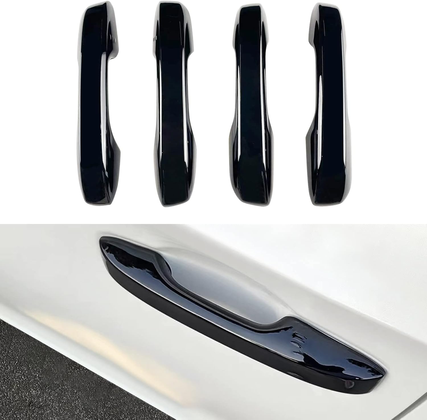 Door Handle Covers Trim Compatible with 11th Gen Civic Accessories, for Honda Civic 2022 2023 2024 2025, Accord/CR-V/HR-V 2023 2024 2025 with Smart Auto Lock - Glossy Black Car Decoration