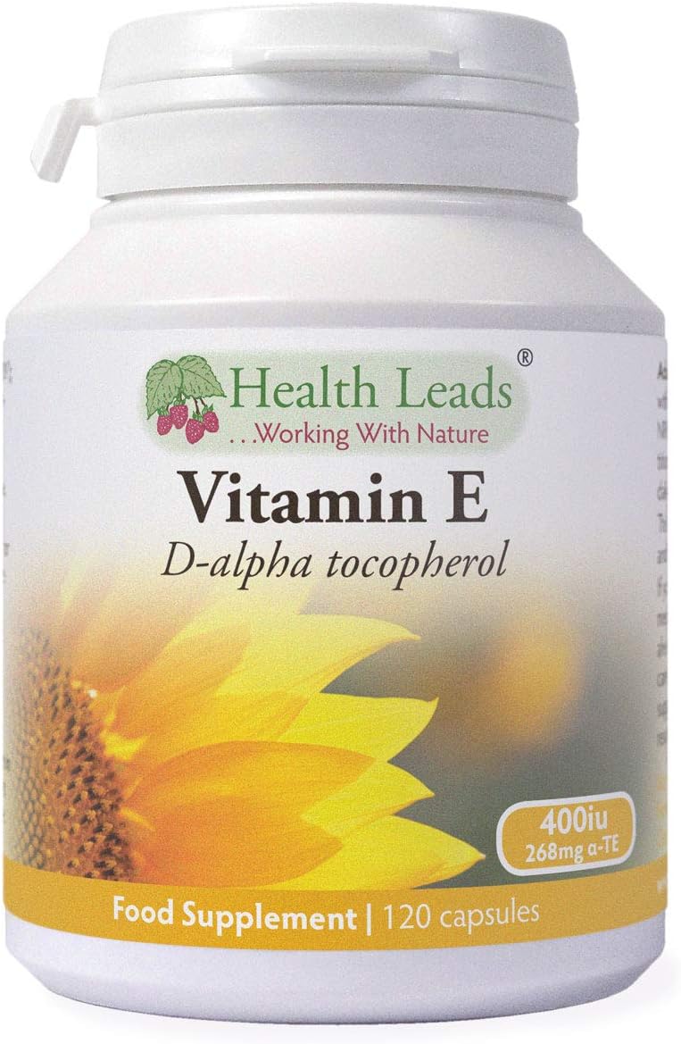 Natural Vitamin E 400iu x 120 Capsules (100% Natural D-Alpha Tocopherol)