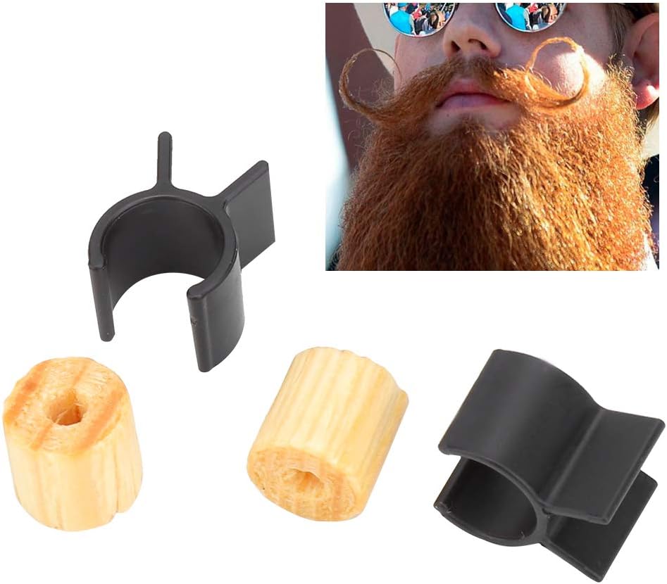 Shanrya Mustache Styling Template, Eco-friendly Mustache Shaping Template Men Safe Black Handlebar Moustache Training Wheel, Husband for Father(default)