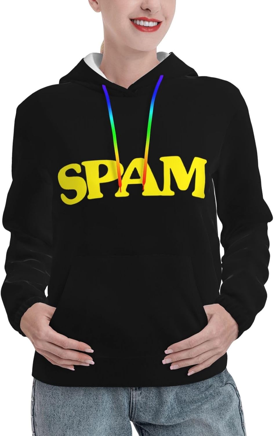 Spam Women'S Hoodie Basic Pullover Hoodie Loose Fit Ultra Soft Hooded Sweatshirt With Pockets