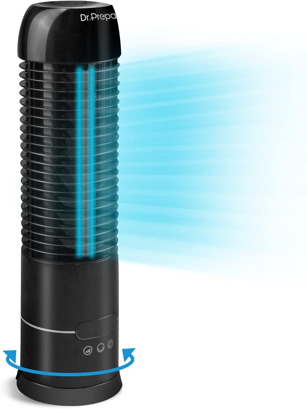 DR.PREPARE 16" Tower Fan, 70° Oscillating Desk Fan, 3 Speeds with Timers, Personal Small Fans, Portable Bladeless Table Fans for Home, Office