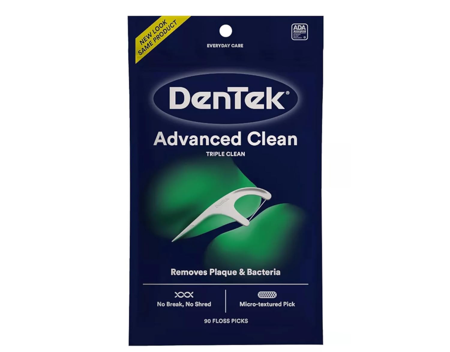 Dentek Triple Clean Floss Picks, Mint, 90 Count