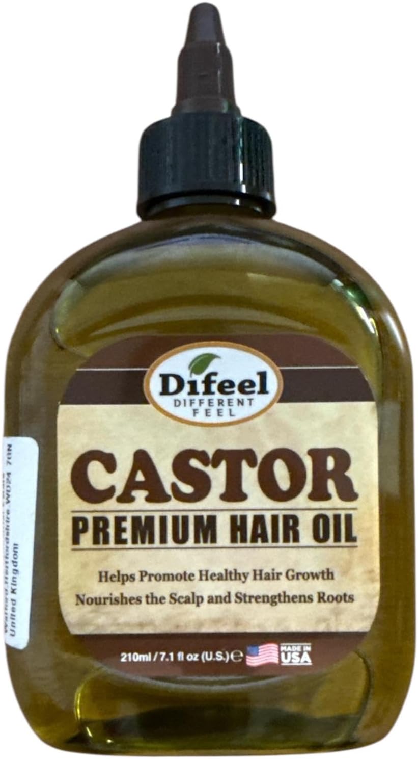 Difeel Premium 99% Natural Castor Hair Oil, Helps Promote Healthy Hair Growth, Nourishes Scalp & Strengthens Roots 235 ml
