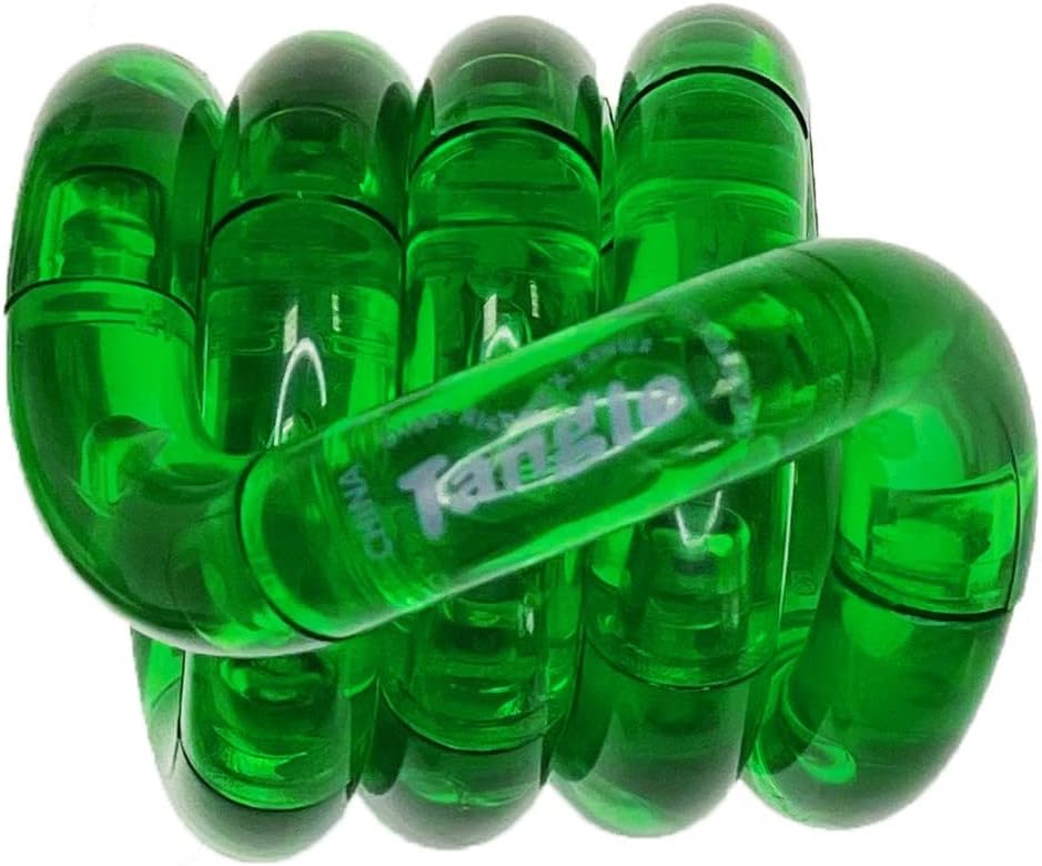TANGLE Jr Translucent (Green) - Genuine Fidget Toys Sensory Toy - Twisty Fidget Toy Tangle Fidgets for Kids and Adults - Fidget Toy for School - Gift for Teens and Adults