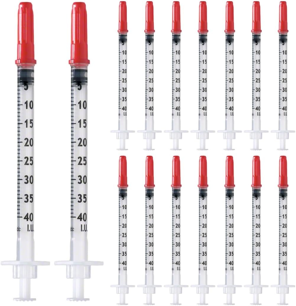 U-40 Syringes - 1ml/cc 29G 1/2" (12,7mm) Disposable Syringes, Individually Wrapped,10 PACK