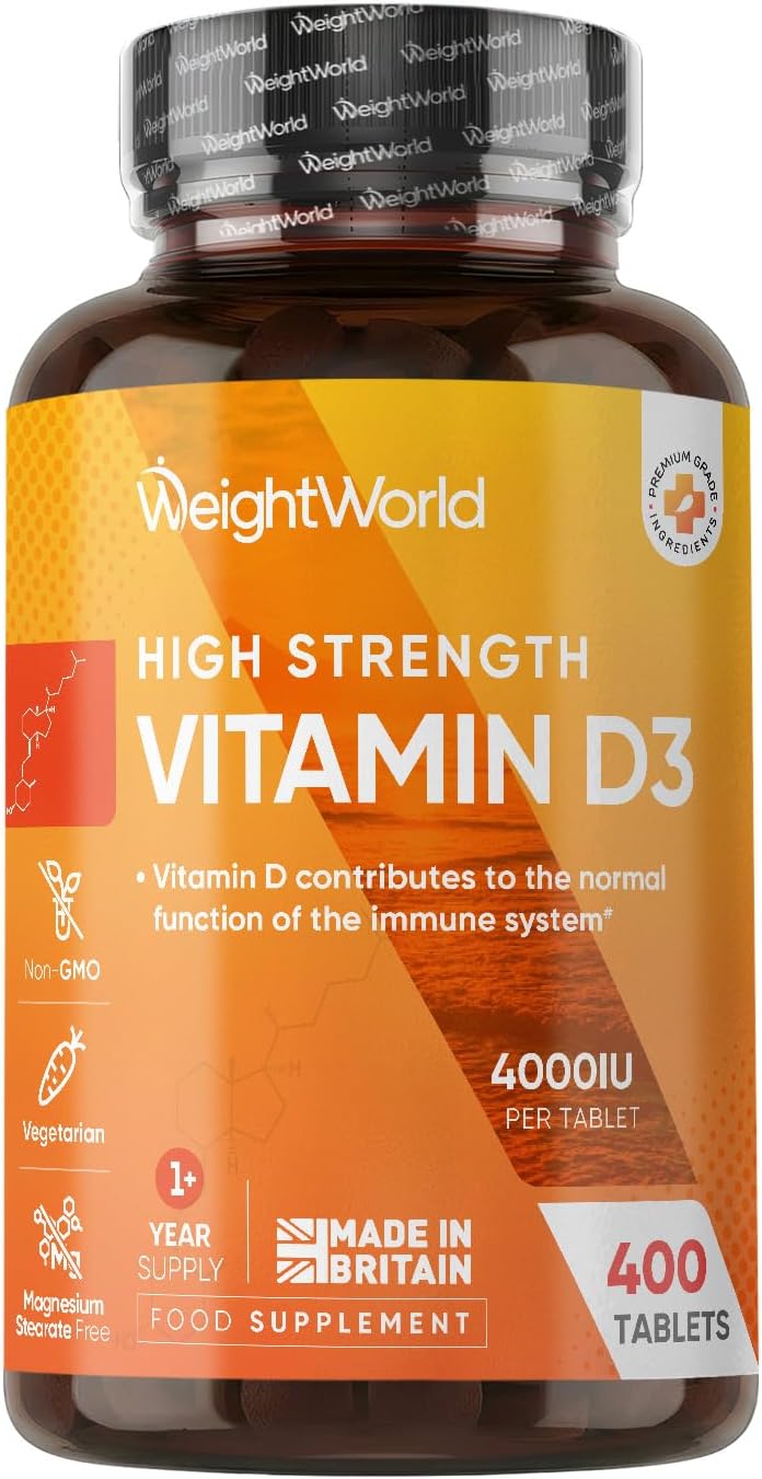 Vitamin D3 4000IU - 1+ Year Supply - 400 Tablets - Easy to Swallow 6mm Micro Vitamin D Tablets - Gentle Cholecalciferol Form - Vegetarian-Friendly VIT D Supplement - 1 per Day - Made in the UK